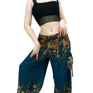 Teal Harem Trouser Smocked HTS