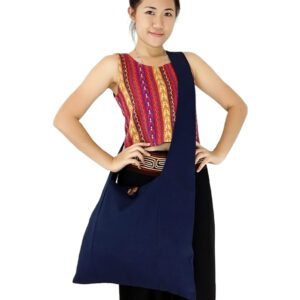 Navy Blue Canvas Crossbody Bag CBB4